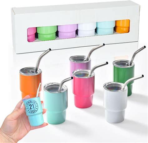 Cupitup Mini Vaso De Chupito De Onzas Con Pajita Y Tapa Juego De