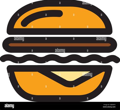 Hamburger With Meat And Cheese Stock Vector Image Art Alamy