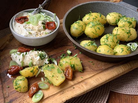 Petersilienkartoffeln Und Spargel Frischk Se Dip Schmeck Den S Den