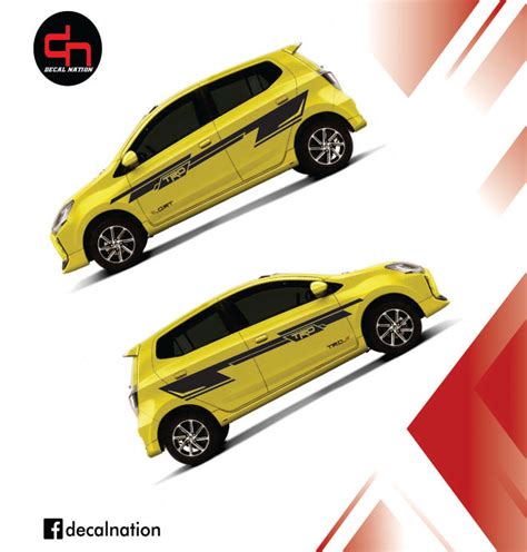 Toyota Wigo TRD Linear Decals Matte Black Cut Out Vinyl Sticker Lazada PH