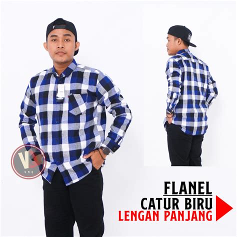 Jual Kemeja Flanel Pria Lengan Panjang Motif Kotak Kotak Kualitas