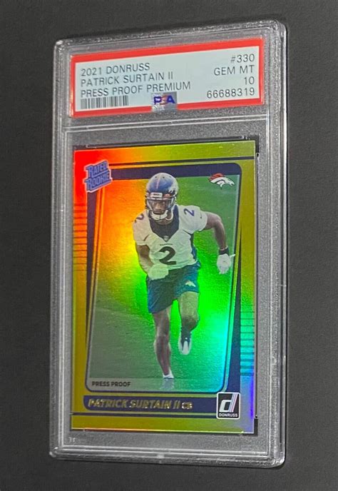 2021 DONRUSS PATRICK SURTAIN II ROOKIE PRESS PROOF PREMIUM 330 RC PSA