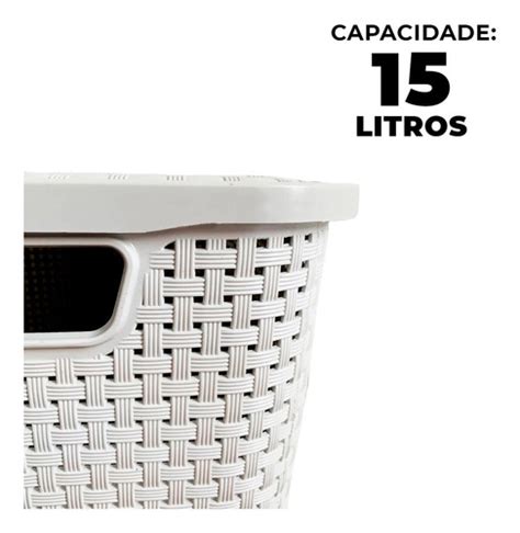 Cesto Organizador Multiuso Caixas Rattan Litros Tampa