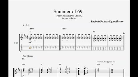 Summer Of 69 Backing Track Bryan Adams Trinity Rock N Pop Grade 2