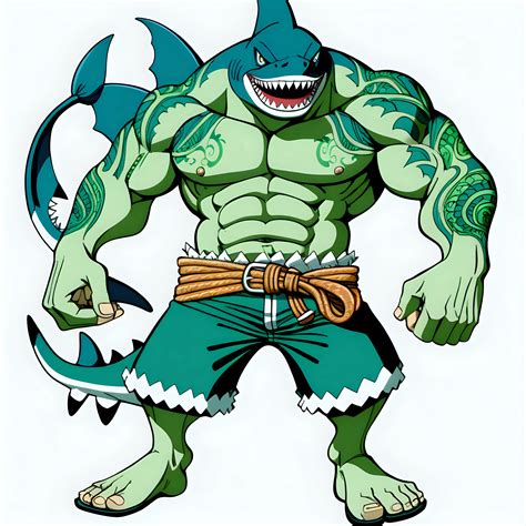 Muscular Shark Fishman In One Piece Drawing Style Muse Ai