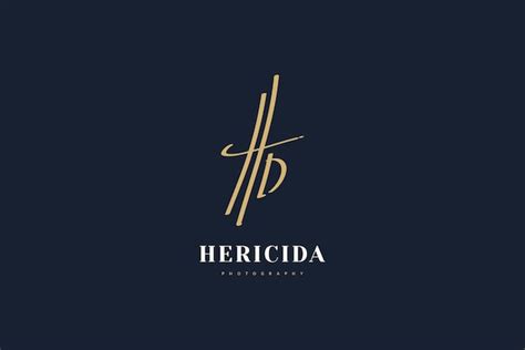 H Und D Initial Logo Design Mit Handschrift Stil Hd Signatur Logo Oder