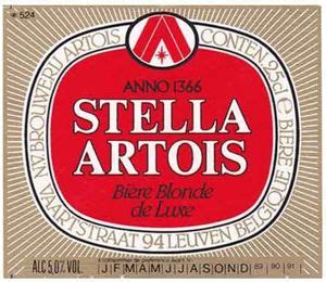 Drink Label Stella Artois Cl Brouwerij Hoegaarden Inbev