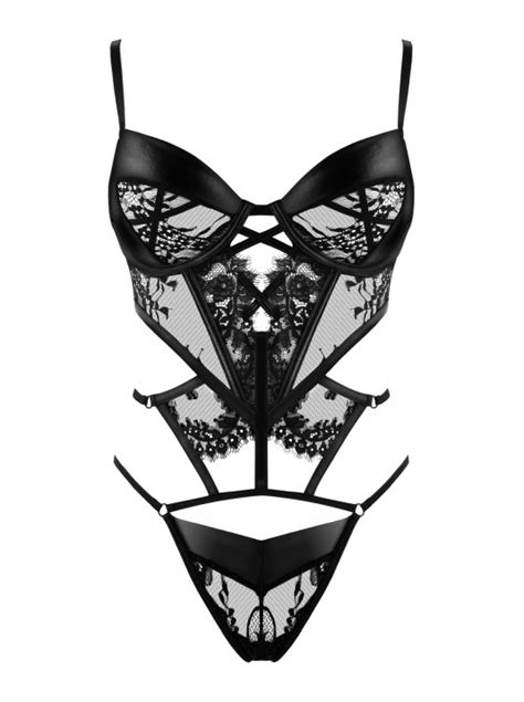 Ingrosso Beauty Night Lingerie Leonela Body In Pizzo E Tessuto Wetlook