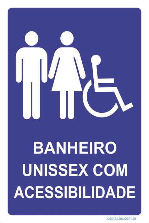 Placa Banheiro Unissex Acessibilidade Ref Ac Cs Placas