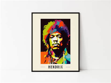 Jimi Hendrix WPAP Poster WPAP AI Generated Art Wall Art High Quality