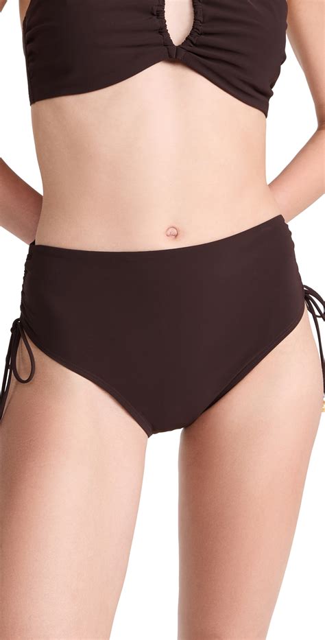 Tory Burch Tory Burch High Waist Cinched Bikini Bottoms Editorialist