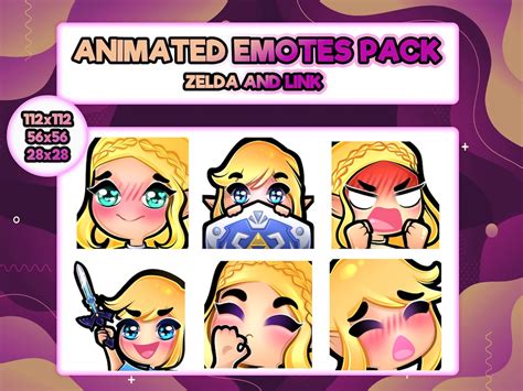 Zelda Link Twitch Animated Emotes Pack Discord Youtube Stream Zelda