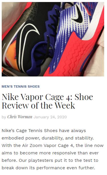 Nike Vapor Cage 4 - Shoe Review of the Week - TENNIS EXPRESS BLOG