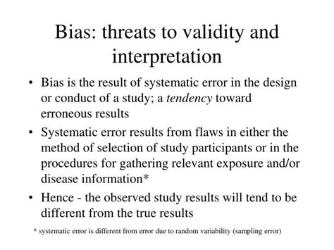 Ppt Bias Threats To Validity And Interpretation Powerpoint