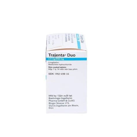 Trajenta Duo 2 5mg 850mg Hỗ trợ điều trị tiểu đường type 2 Hộp 14 v