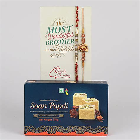 Set Of Rakhi With Soan Papdi Singapore Gift Set Of Rakhi With