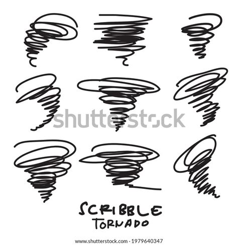 Scribble Tornado Shape Line Art Stock Vector Royalty Free 1979640347