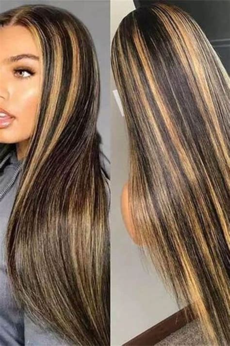 Honey Blonde Highlights Black Hair With Highlights Blonde Highlights Hair Streaks
