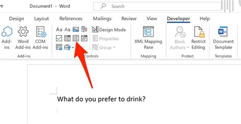 How To Add A Drop Down List To A Word Document