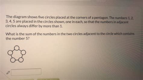 Solved The Diagram Shows Five Circles Placed At The Corners Of A