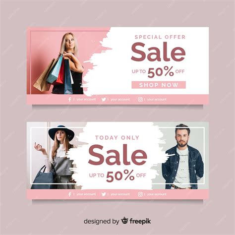 Premium Vector Fashion Sale Banner Collection