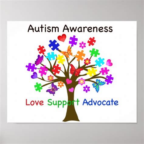 Autism Awareness Tree Poster Zazzle