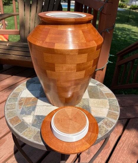 Segmented Wooden Urn Etsy