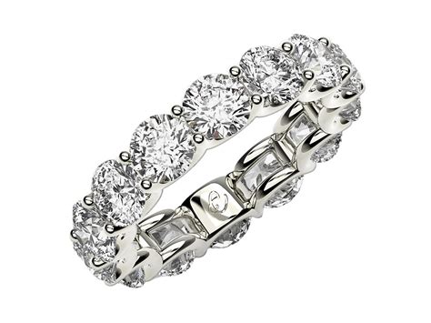 Round Cut Lab Grown Diamond Eternity Ring In K White Gold Cttw Fg