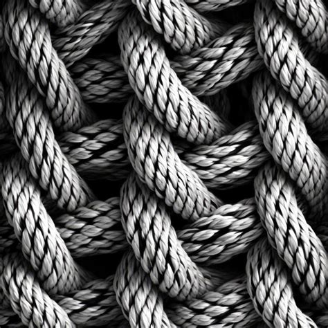 Premium Ai Image Black White Pattern Of Ropes Close Up Very Detailed