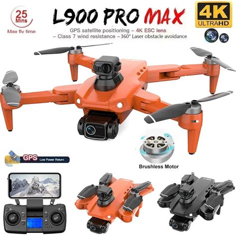 Dron L900 Pro MAX Con GPS 4K Profesional HD C Mara Dual 5G Wifi 360