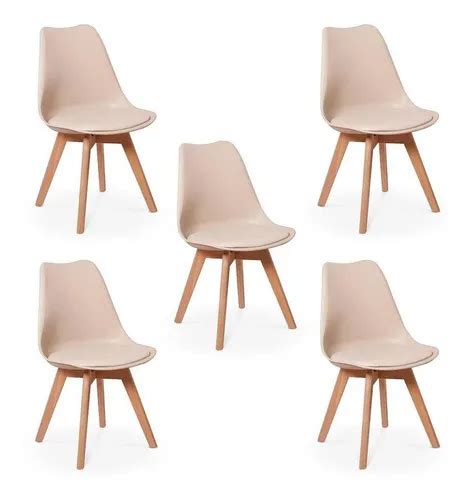 Conjunto Cadeiras Eames Wood Leda Design Nude MercadoLibre