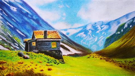 Landscape Pastel Drawing at GetDrawings | Free download