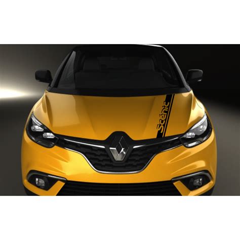 Bandes Capot Renault Scenic Couleur Noir Finition Brillant