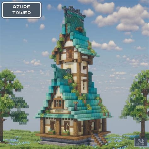 Azure Tower Rale Design Em Ideias De Minecraft Minecraft Ideias