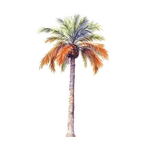 Premium AI Image A Watercolor Painting Of A Palm Tree With The Word