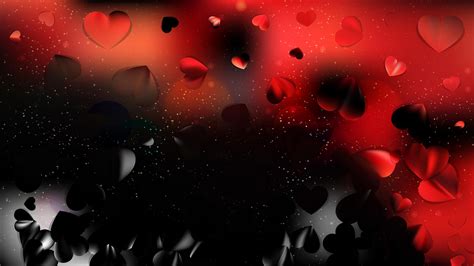 Free Red and Black Heart Wallpaper Background