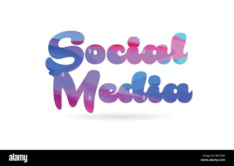 Social Media Word With Pink Blue Color Suitable For Card Icon Or