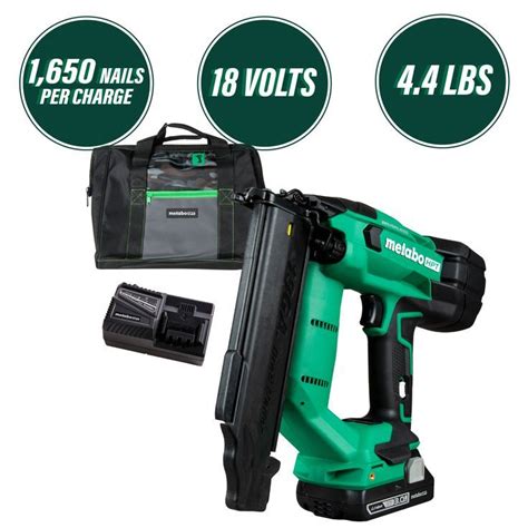 Metabo Hpt Multivolt 18 Gauge 18 Volt Cordless Brad Nailer With Multivolt 18 Volt 16 Gauge