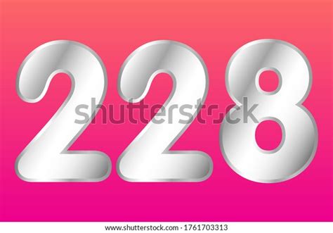 Number 228 Vector Silver Style Eps10 Stock Vector Royalty Free 1761703313