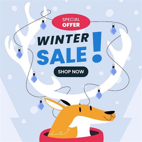 Premium Vector Flat Winter Sale Illustration