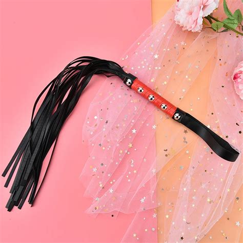 PU Leather Sexy Whip Lash Erotic Toys For Adult Game Sex Flirt Toy