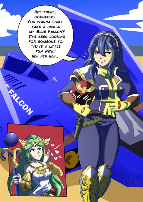 Captain Lucina Flirts With Palutena Ssb Bodyswap By Alzul Blue On