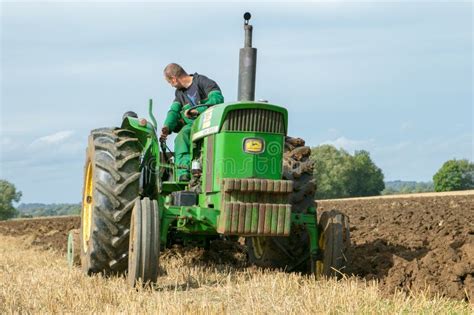 Vintage John Deere Tractor Pulling A Plough Editorial Image Image Of