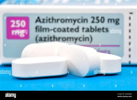 Azithromycin Antibiotic Drug Packet And Four 250 Mg Tablets Of The