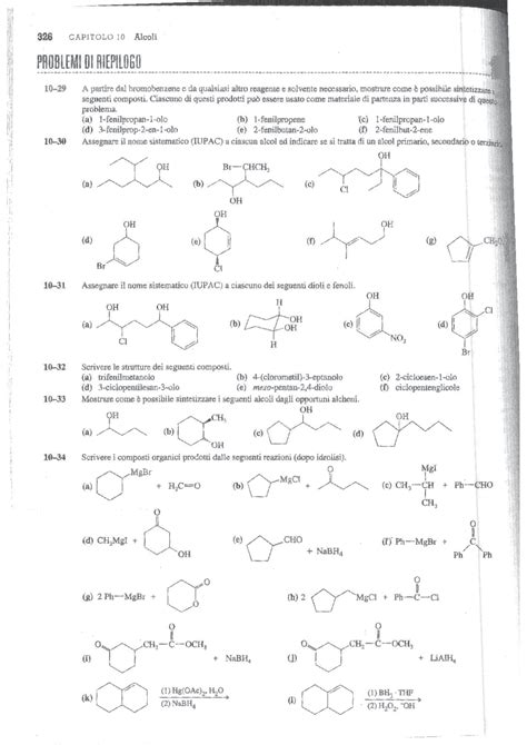 Esercizi Su Reazioni Di Alcoli Eteri Fenoli Esercizi Di Chimica