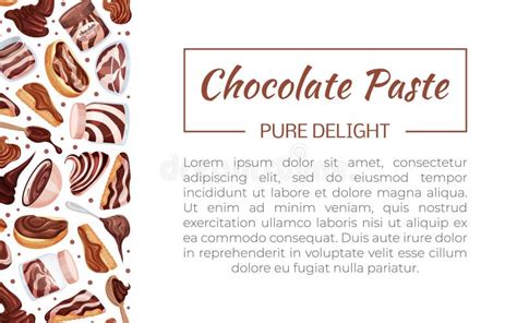 Chocolate Paste Banner Design With Sweet Cacao Dessert Vector Template