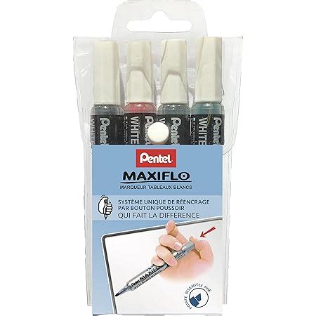 Pentel Maxiflo Pochette Marqueurs Tableau Blanc Pointe Conique