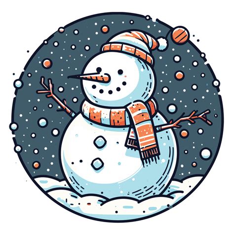 Beautiful Christmas Snowman Clipart - Ai Generative 33642132 PNG