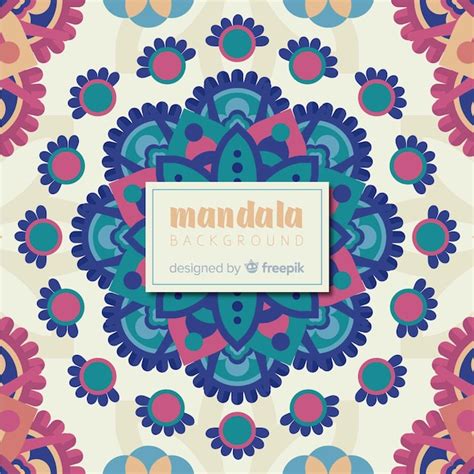 Fondo De Mandala Colorido Suave Vector Gratis