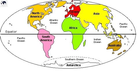 World Map With Continents And Equator Blank World Map